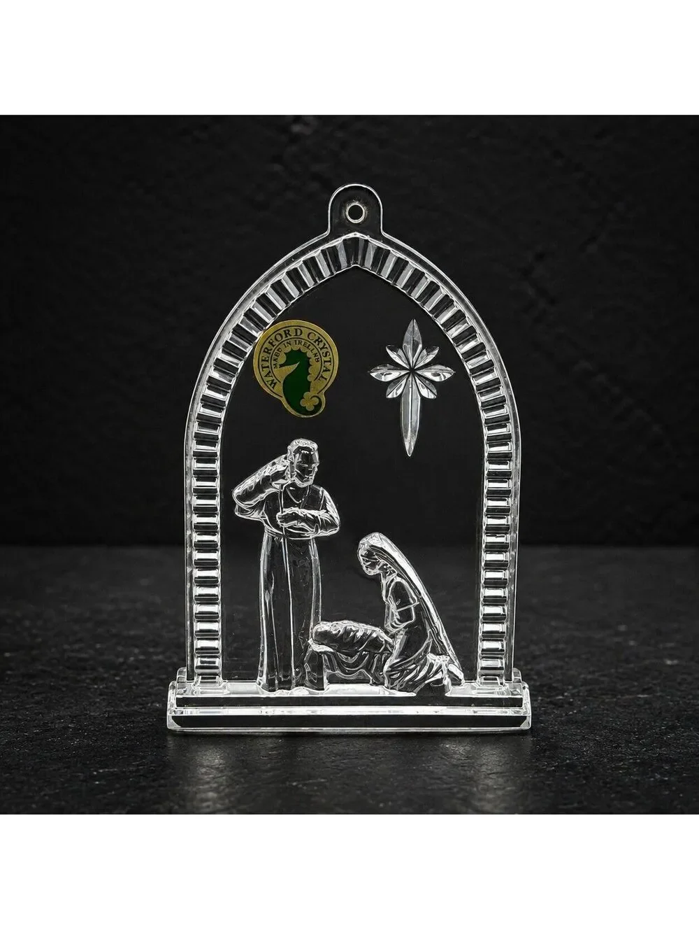 Vtg Waterford Crystal Holy Family Nativity Ornament 1st Edition Ireland In Box